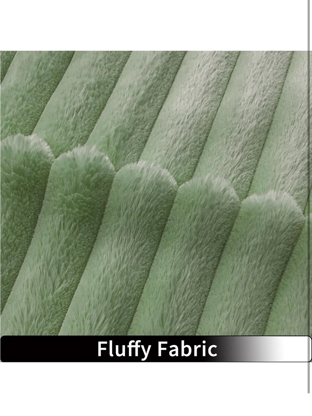 Faux Fur Plush Decorative Soft Plush Double-Sided Striped Light Green 18x18